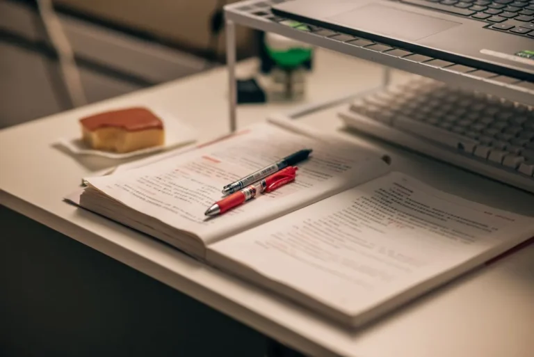 Livre ouvert, notes et ordinateur pour progresser en anglais au collège